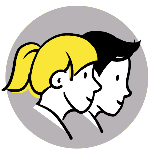 getekend icoon voor de categorie jongeren met een beperking van Spelplus, met heel veel verschillende activiteiten die speciaal geselecteerd zijn voor jongeren met motorische of geestelijke beperkingen zoals autisme