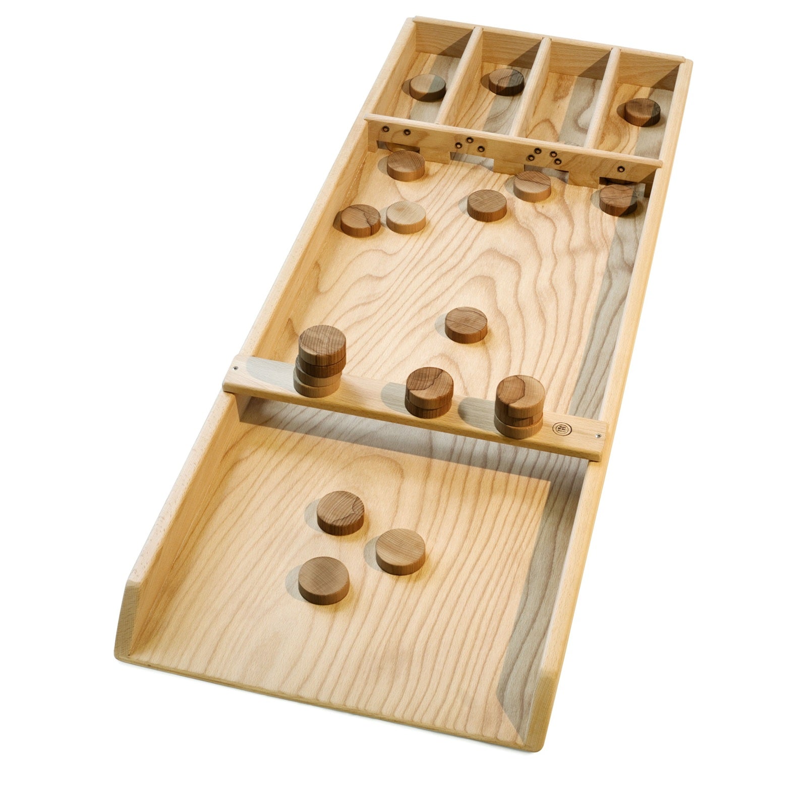 Sjoelbak Verkorte Versie – Compact houten sjoelspel, speciaal ontwikkeld voor senioren en voor veilige dagbesteding.