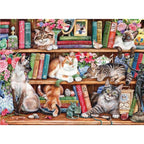 Afbeeelding van het spel Puzzel - Katten in de Boekenkast (500 XL), speciaal geselecteerd  voor ouderen met dementie.