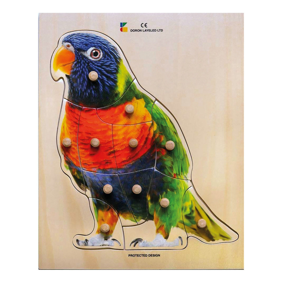 Holz-Demenzpuzzle Papagei – 16-teiliges Puzzle mit Papageienmotiv, fördert Gedächtnis und Aktivierung bei Senioren und Menschen mit Demenz