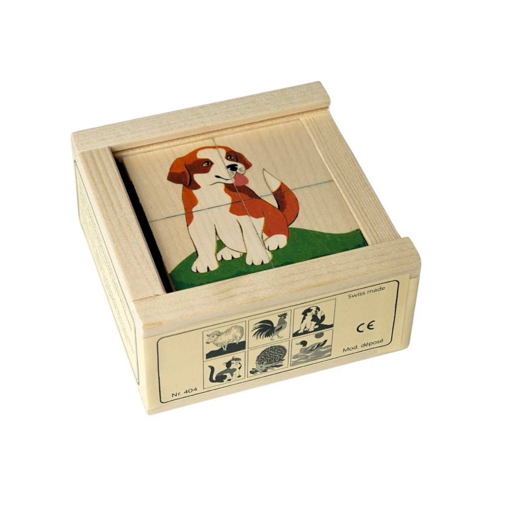 Würfelpuzzle Haustiere (4-teilig)