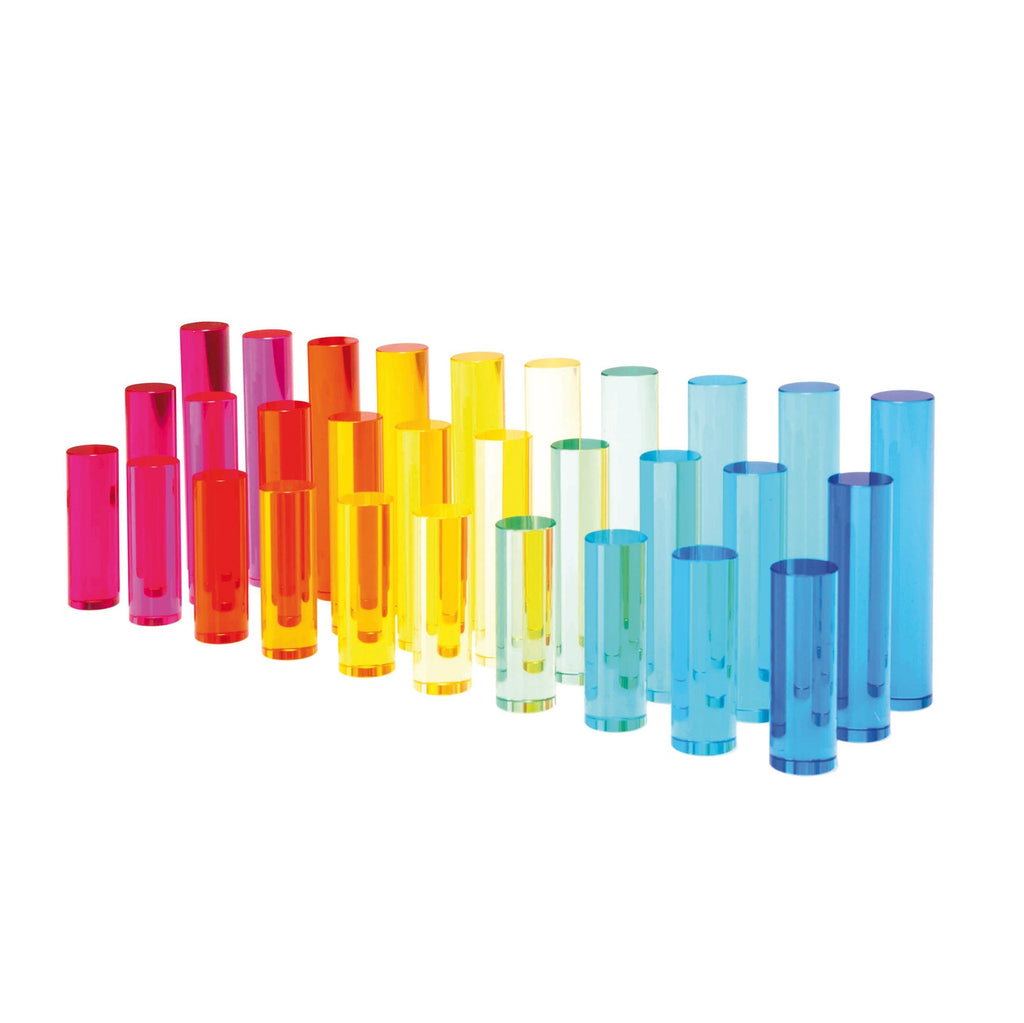 Afbeeelding van het spel Acrylcilinders in verschillende lengtes – set van 30, speciaal geselecteerd  voor ouderen met dementie.
