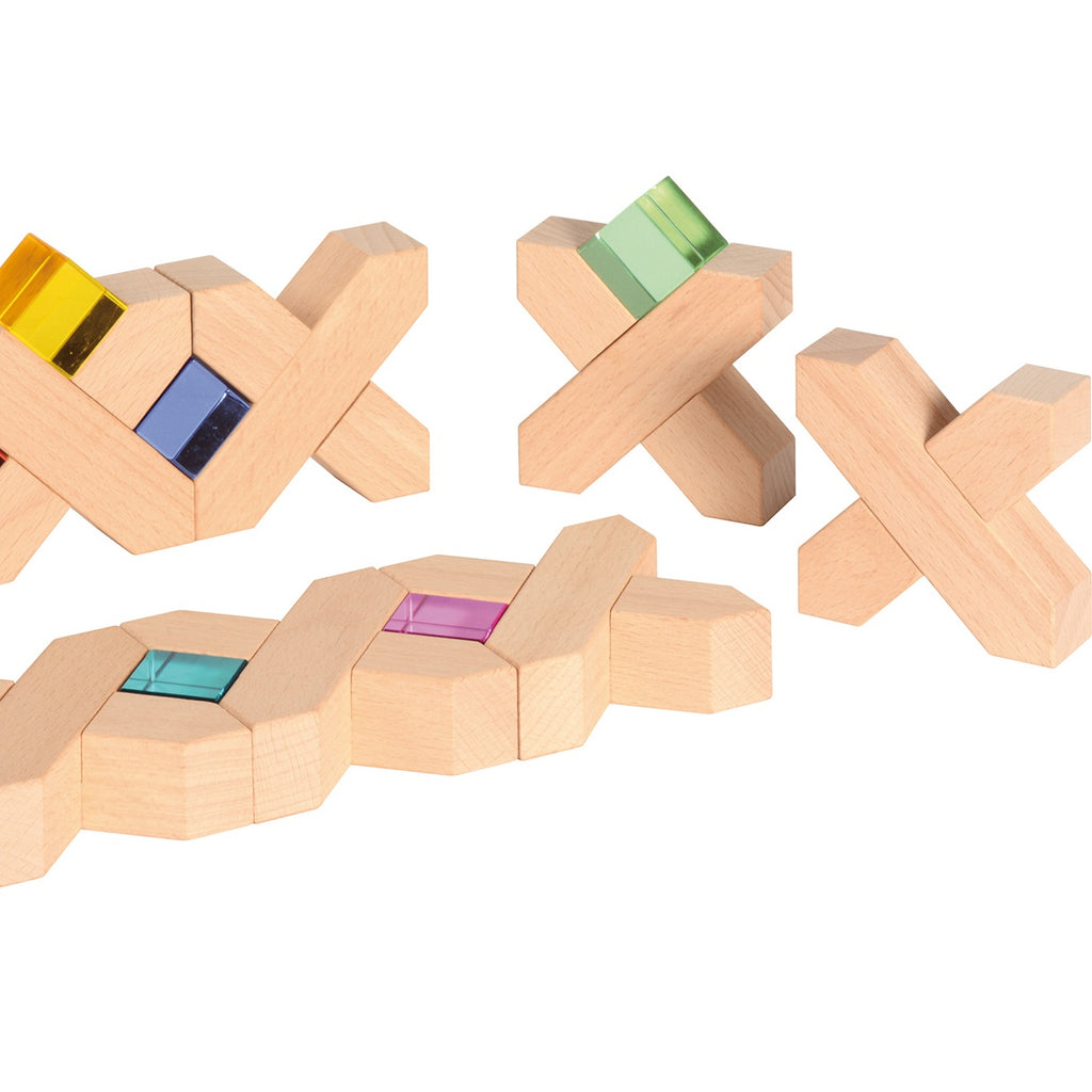 Afbeeelding van het spel Houten Bouwkist X-Blokken, speciaal geselecteerd  voor ouderen met dementie.