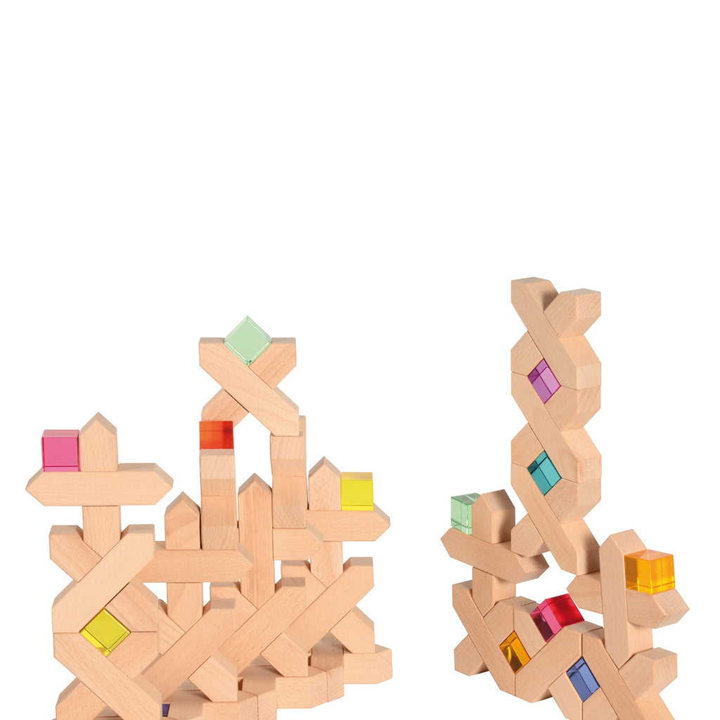 Afbeeelding van het spel Houten Bouwkist X-Blokken, speciaal geselecteerd  voor ouderen met dementie.