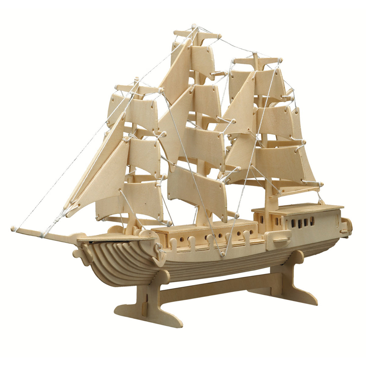 Holz-Bausatz Segelschiff - Kein Werkzeug erforderlich, für Senioren