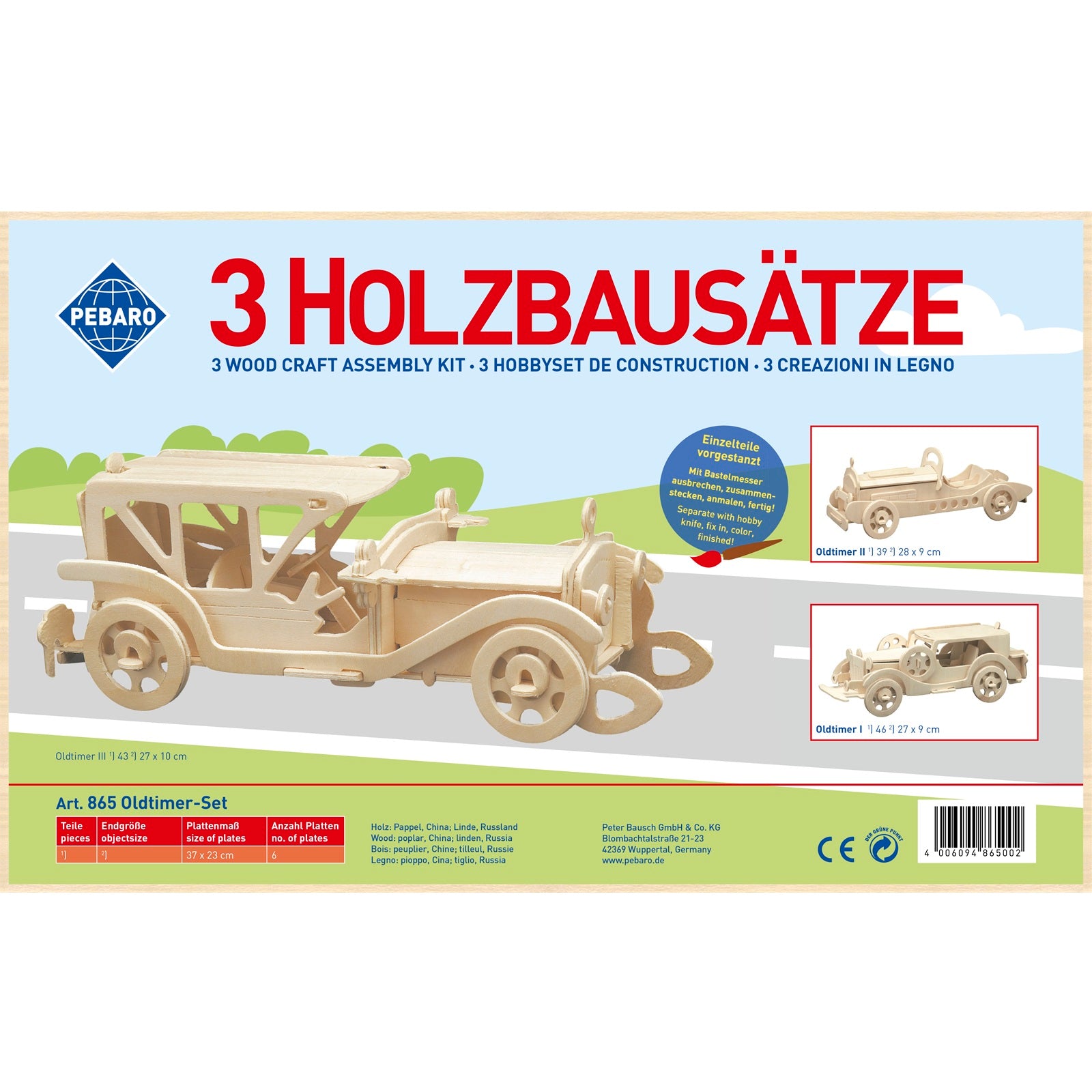 Afbeeelding van het spel Houten Bouwset Oldtimer-Set - Gereedschap niet benodigd, speciaal geselecteerd  voor ouderen met dementie.