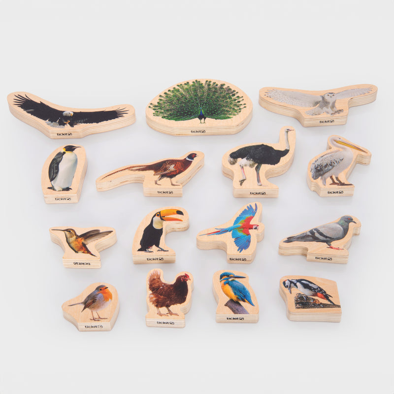 Afbeeelding van het spel Houten Vogel Blokken, speciaal geselecteerd  voor ouderen met dementie.