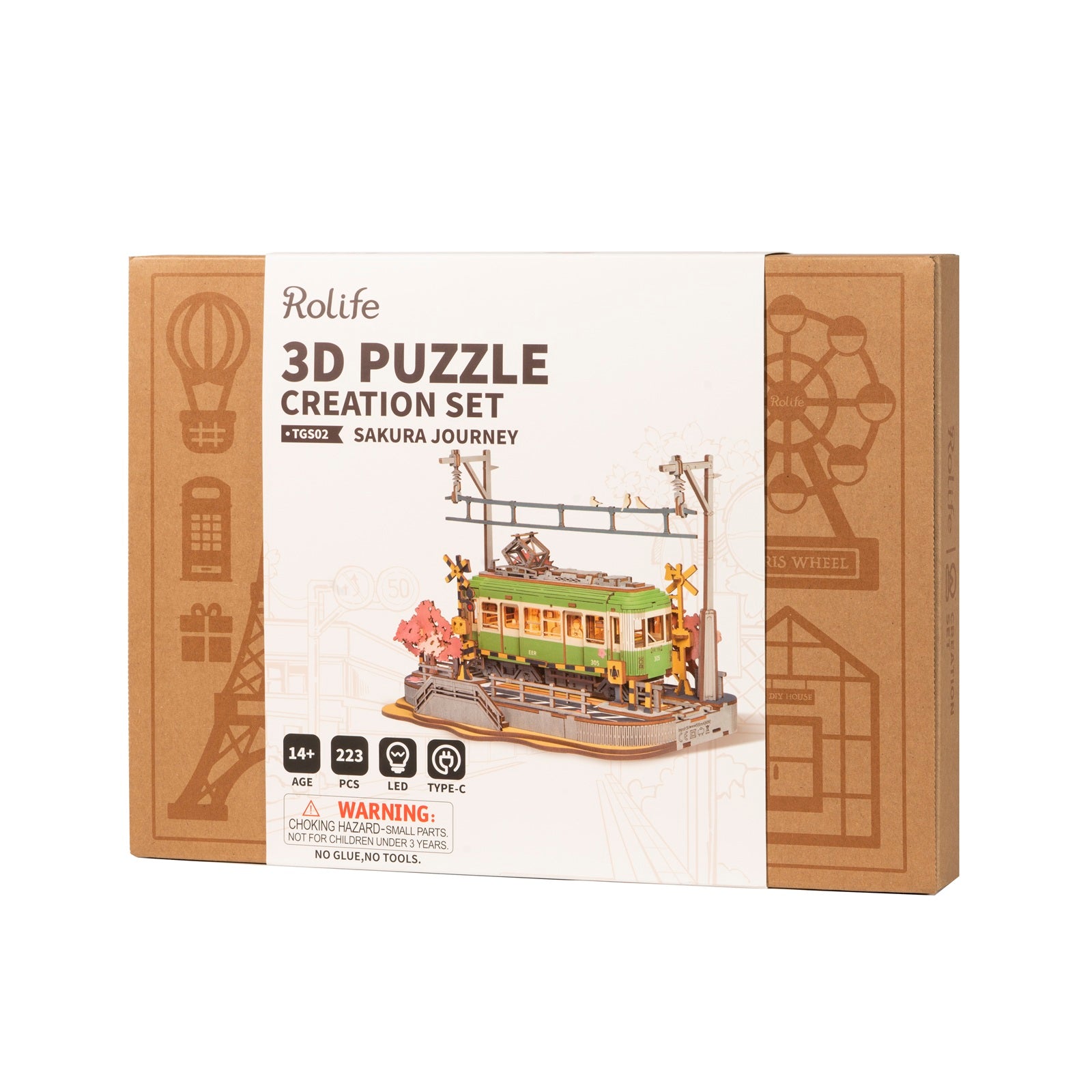 3D-Holzpuzzle-Bausatz - Historische Straßenbahn