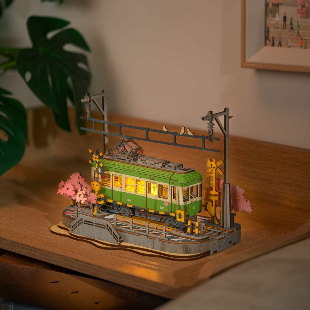 3D-Holzpuzzle-Bausatz - Historische Straßenbahn