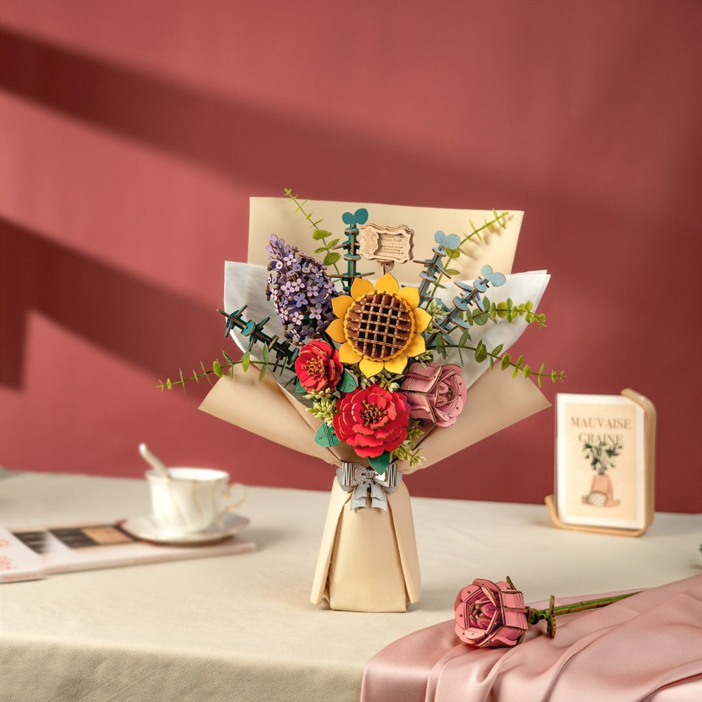3D-Holzpuzzle-Bausatz - Blumenstrauß