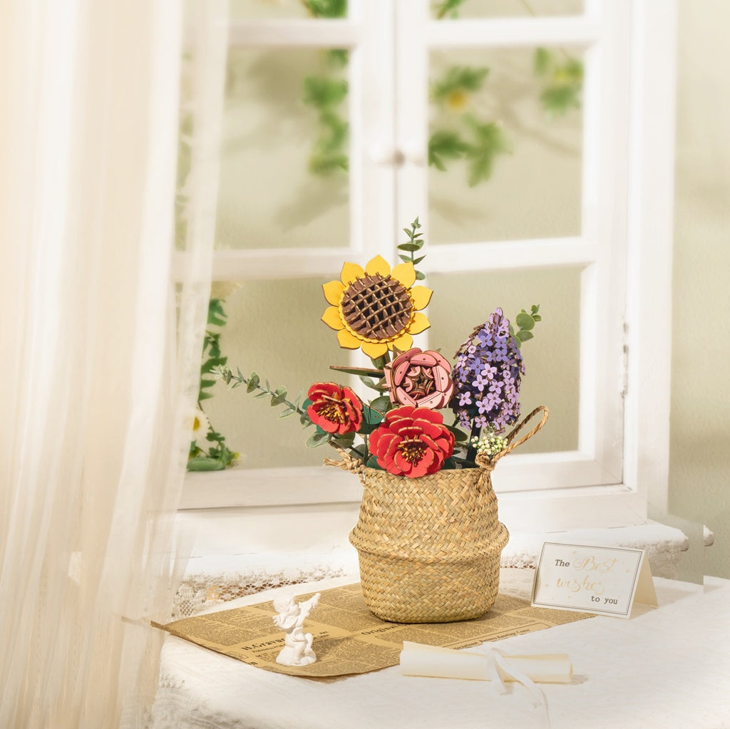3D-Holzpuzzle-Bausatz - Blumenstrauß