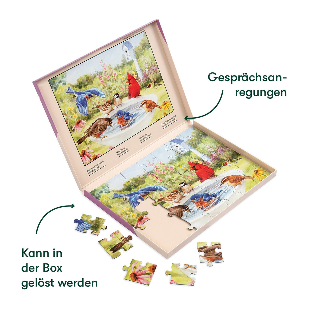 Puzzle - Vögel im Bad - 35 Teile