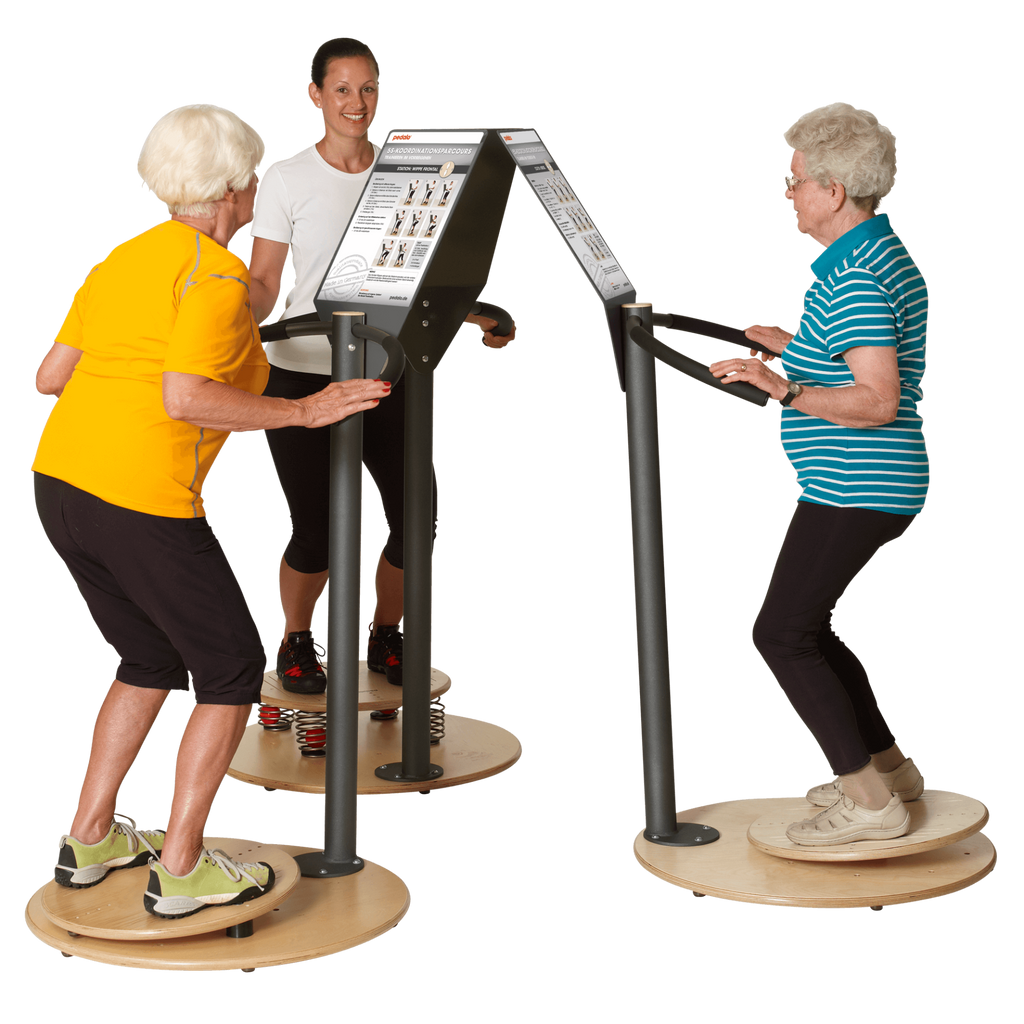 Afbeeelding van het spel Pedalo®-5S-Coördinatieparcours, speciaal geselecteerd  voor ouderen met dementie.